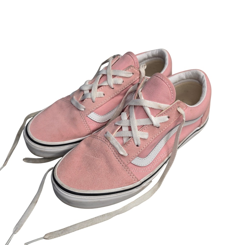 Vans Shoes Girls 6 Pink Old Skool Low Top Suede Canvas Skate Sneakers